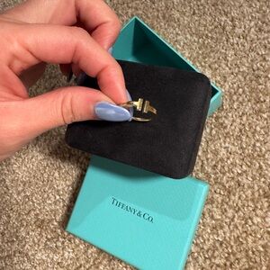 Tiffany & Co. Gold T Wire Ring with Signature Logo